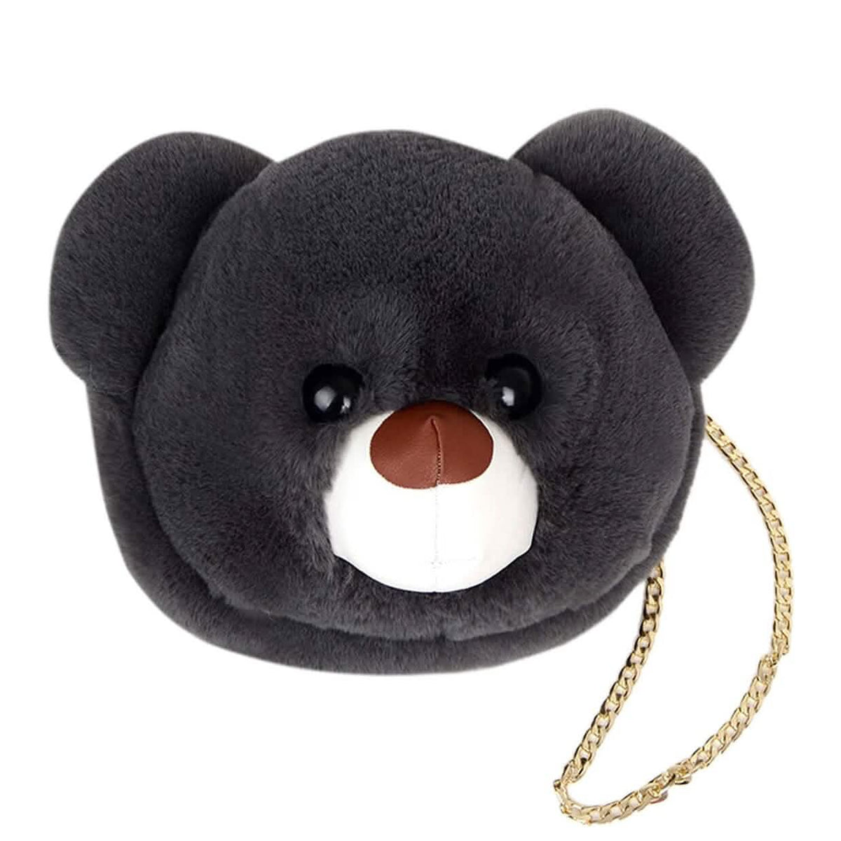 Super Cute Faux Fur Women's Handbag Bear Head Animal - A-1 Thread Vault