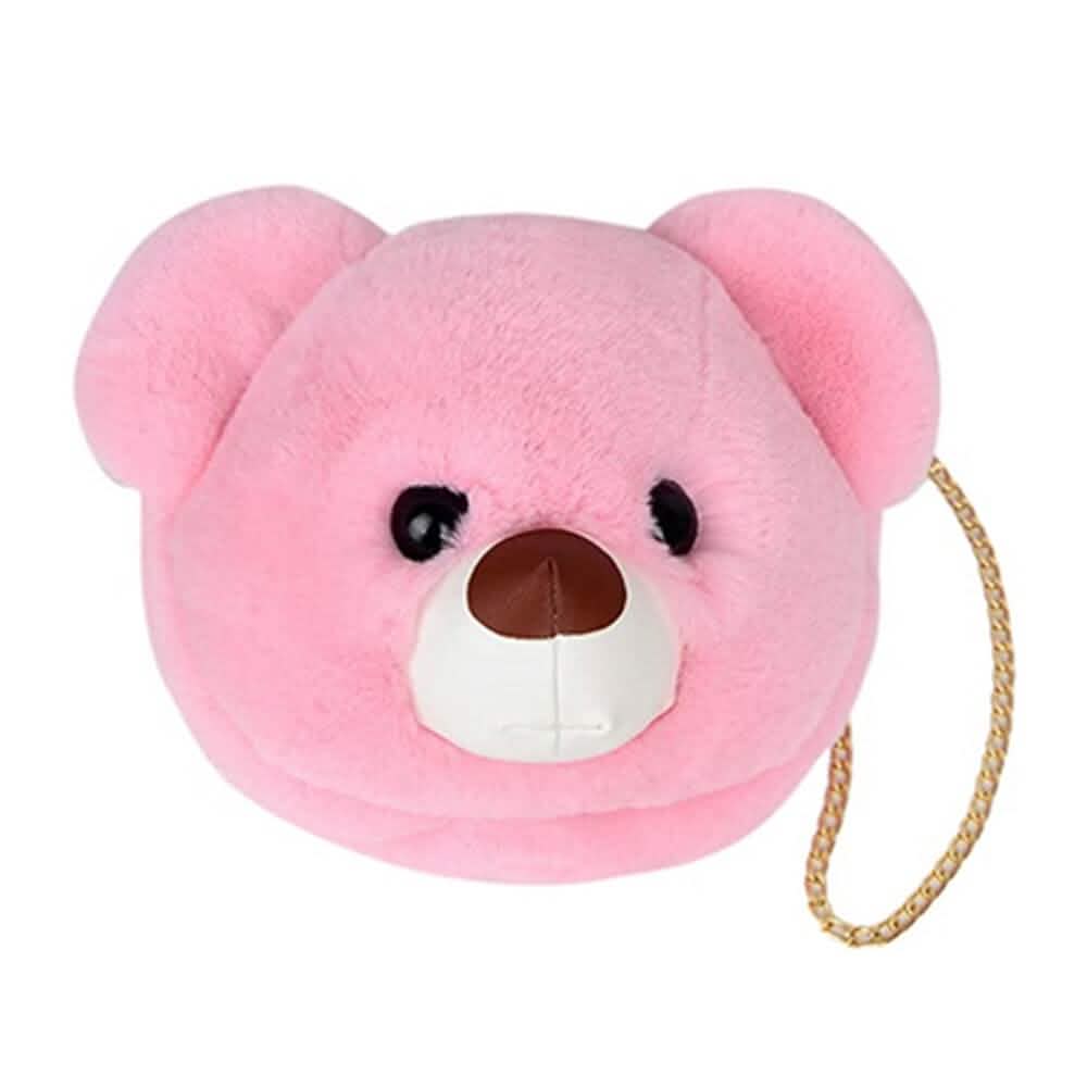 Super Cute Faux Fur Women's Handbag Bear Head Animal - A-1 Thread Vault