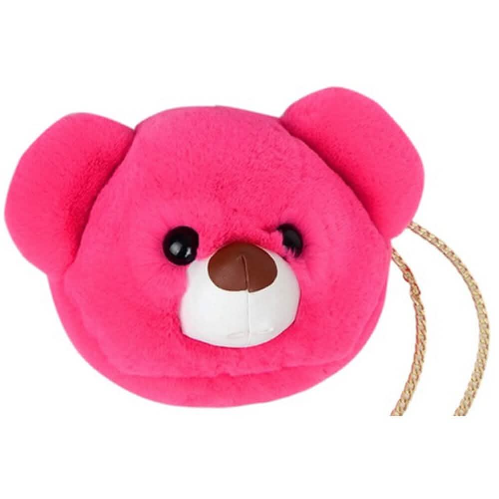Super Cute Faux Fur Women's Handbag Bear Head Animal - A-1 Thread Vault