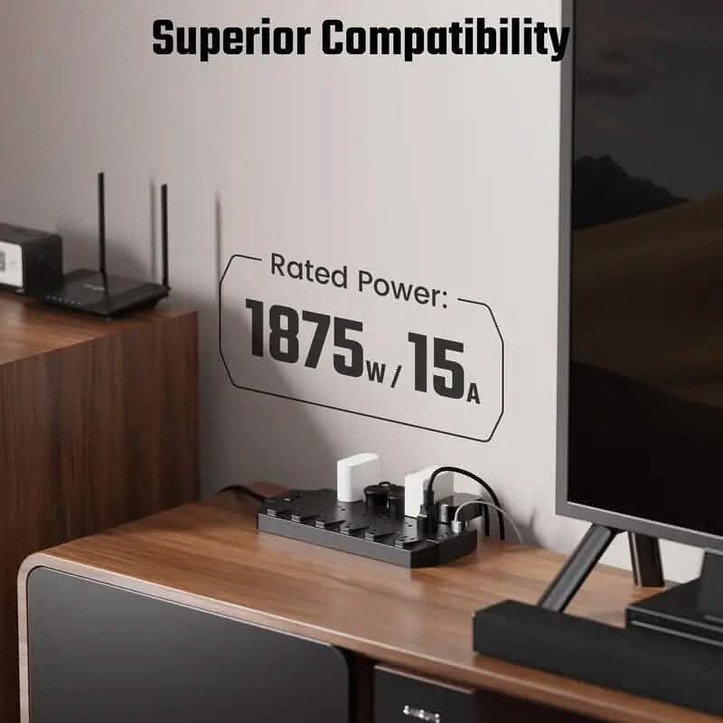 Superdanny 18 AC Outlets Surge Protector Power Strip with 2 USB C and 2 USB A Ports - A-1 Thread Vault