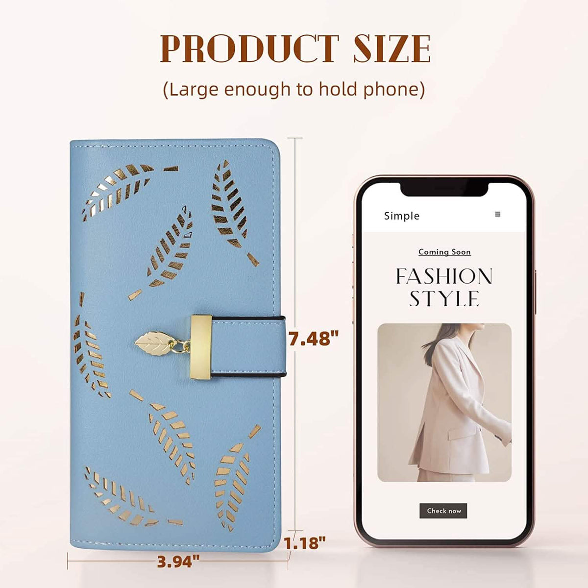 Sweet Cute Women's Long Leaf Bifold Wallet - A-1 Thread Vault
