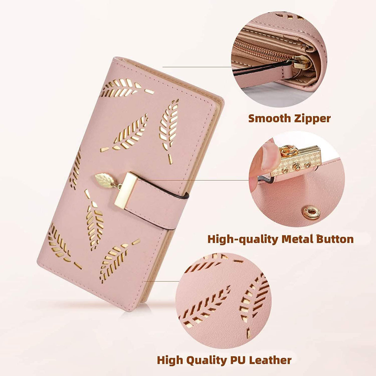 Sweet Cute Women's Long Leaf Bifold Wallet - A-1 Thread Vault