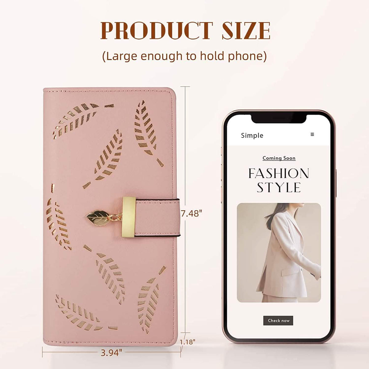 Sweet Cute Women's Long Leaf Bifold Wallet - A-1 Thread Vault
