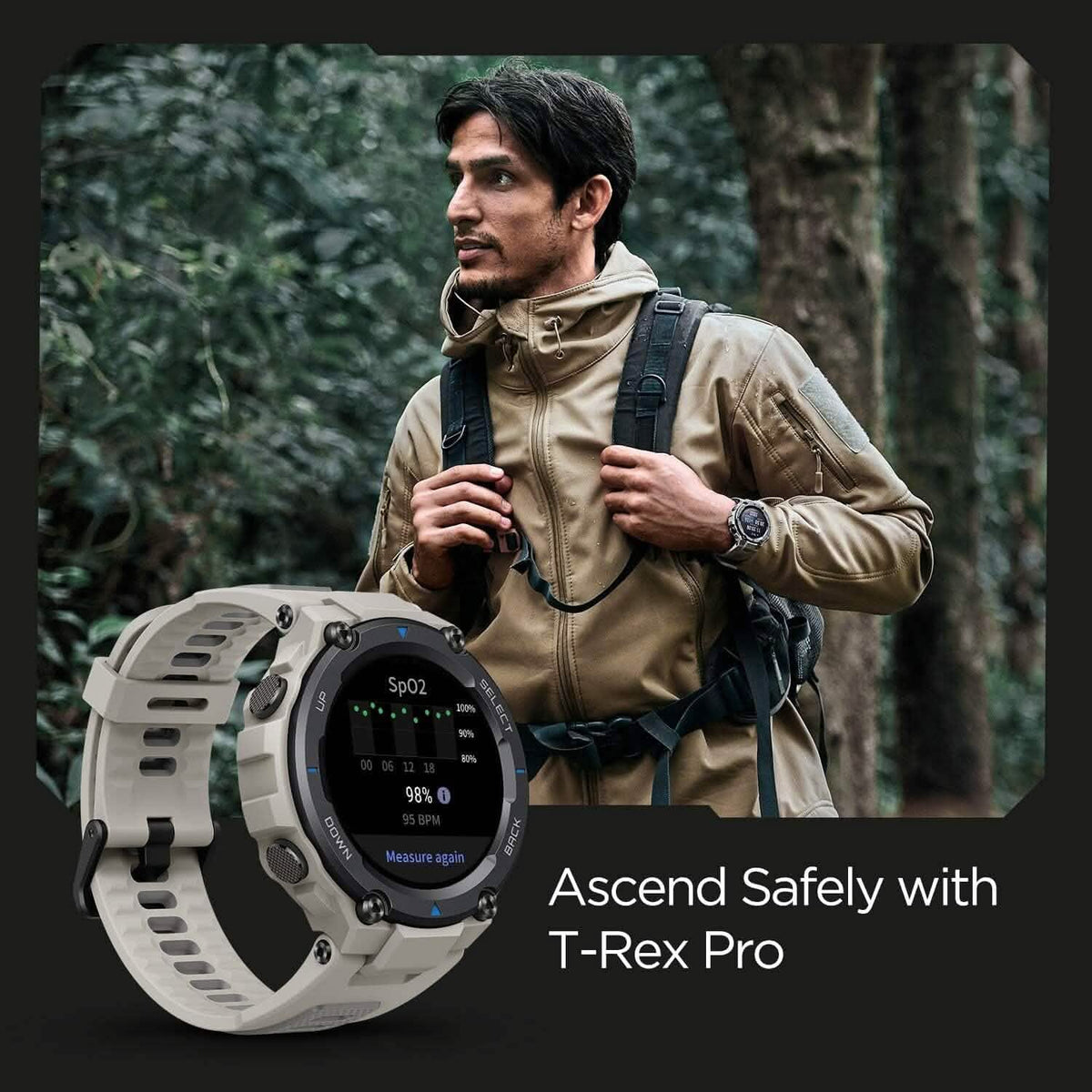 T-Rex Pro Smart Watch for Men Rugged Outdoor GPS Fitness Watch (Refurbished) - A-1 Thread Vault