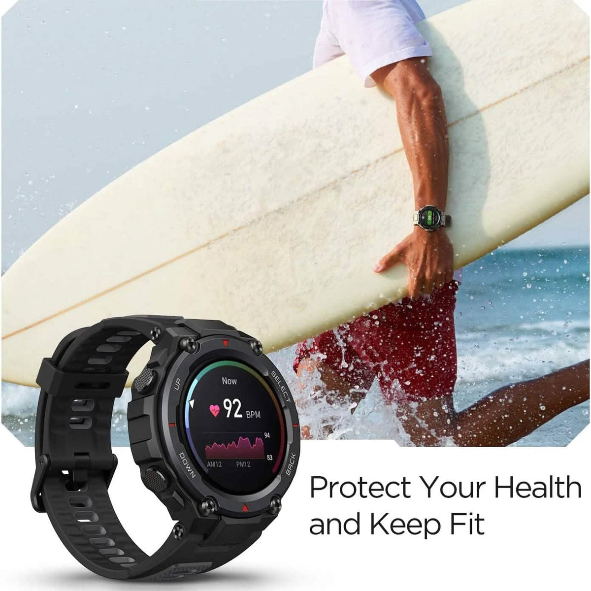 T-Rex Pro Smart Watch for Men Rugged Outdoor GPS Fitness Watch (Refurbished) - A-1 Thread Vault