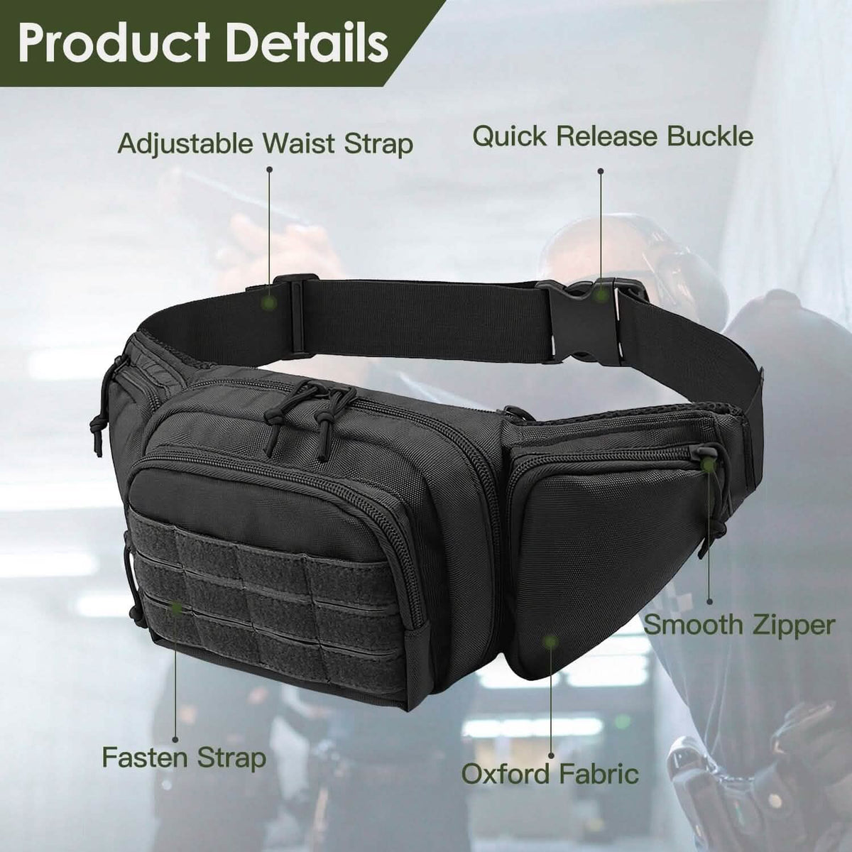 Tactical Fanny Pack Concealed Carry Bag for Men - A-1 Thread Vault