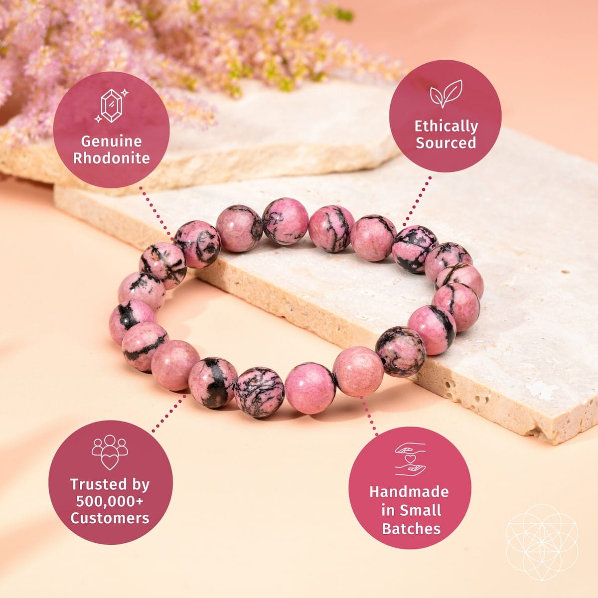 The Love Frequency – Rhodonite Bracelet of Forgiveness - A-1 Thread Vault