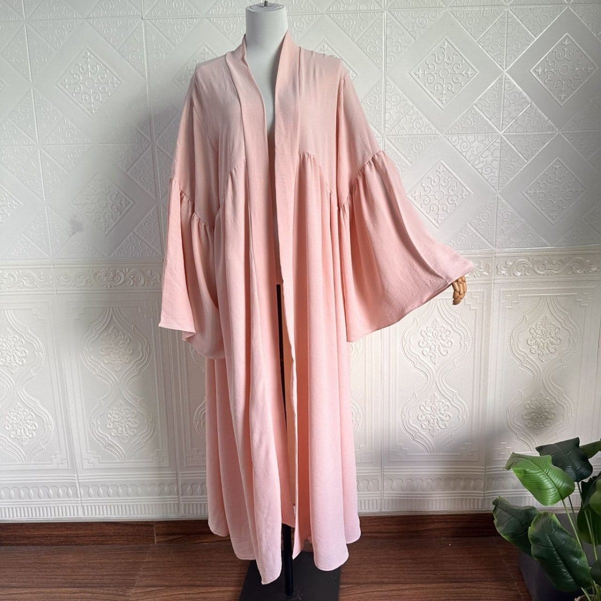 Tiered Bell Sleeve Open Abaya (MOA298) - A-1 Thread Vault