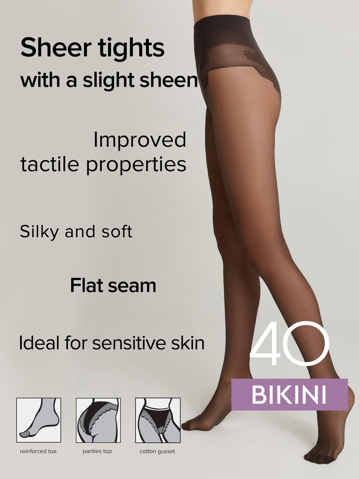Tights Conte Bikini 40 Den - Ajour Top - A-1 Thread Vault