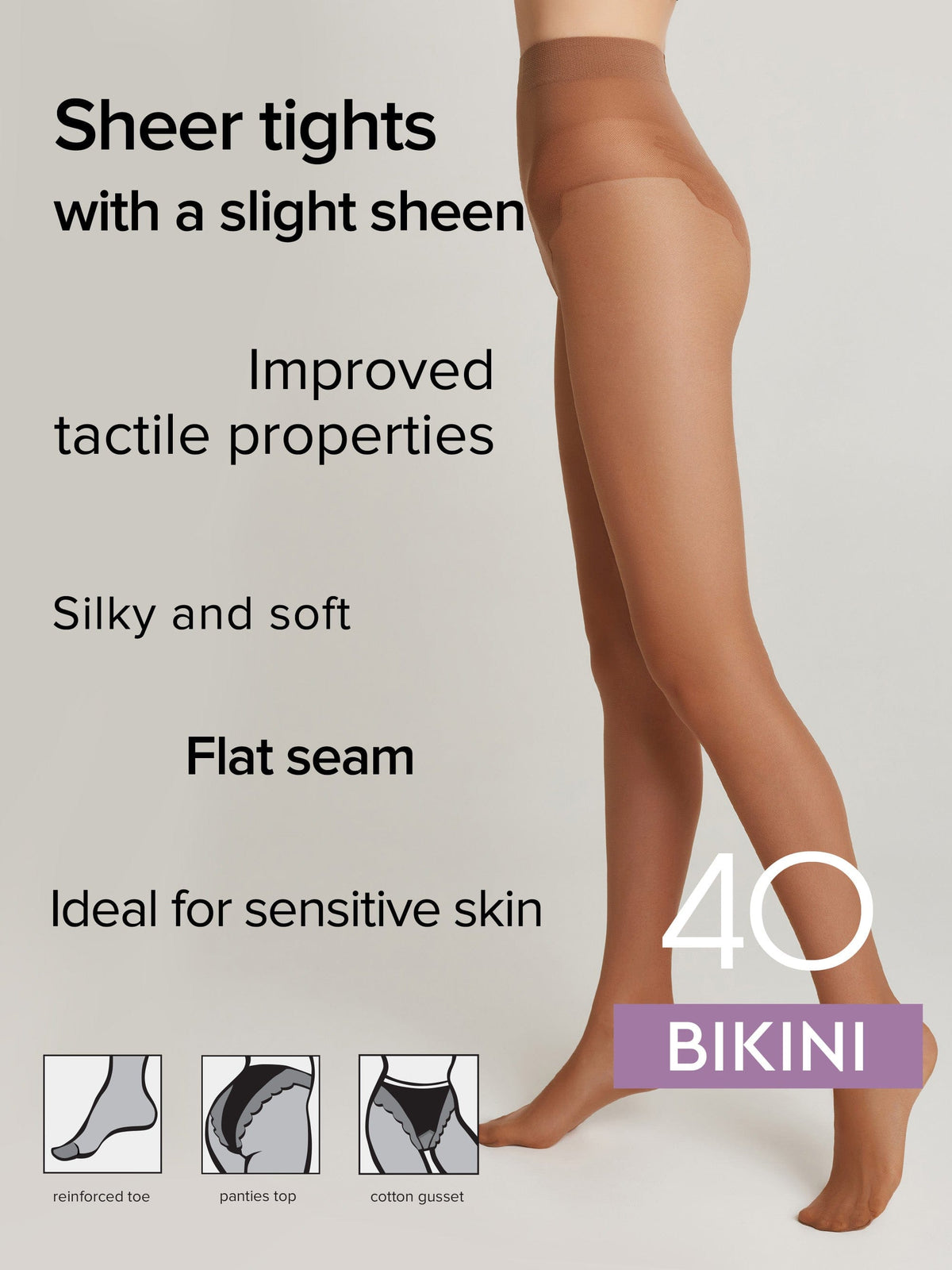 Tights Conte Bikini 40 Den - Ajour Top - A-1 Thread Vault