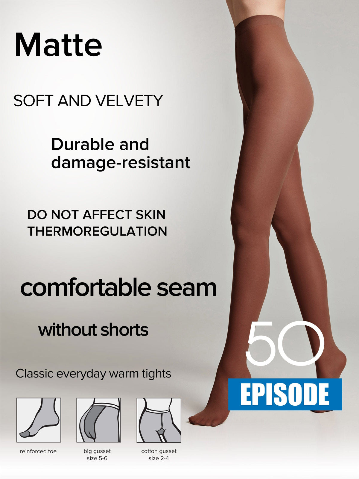 Tights Conte Episode 50 Den - Microfibra Matte Opaque - A-1 Thread Vault