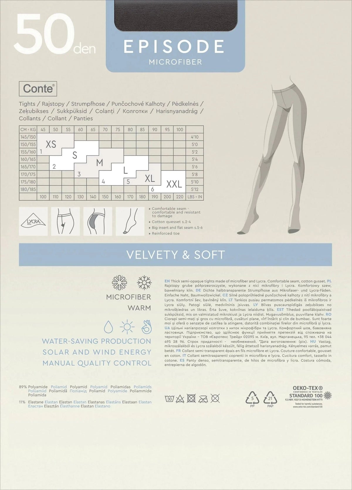 Tights Conte Episode 50 Den - Microfibra Matte Opaque - A-1 Thread Vault