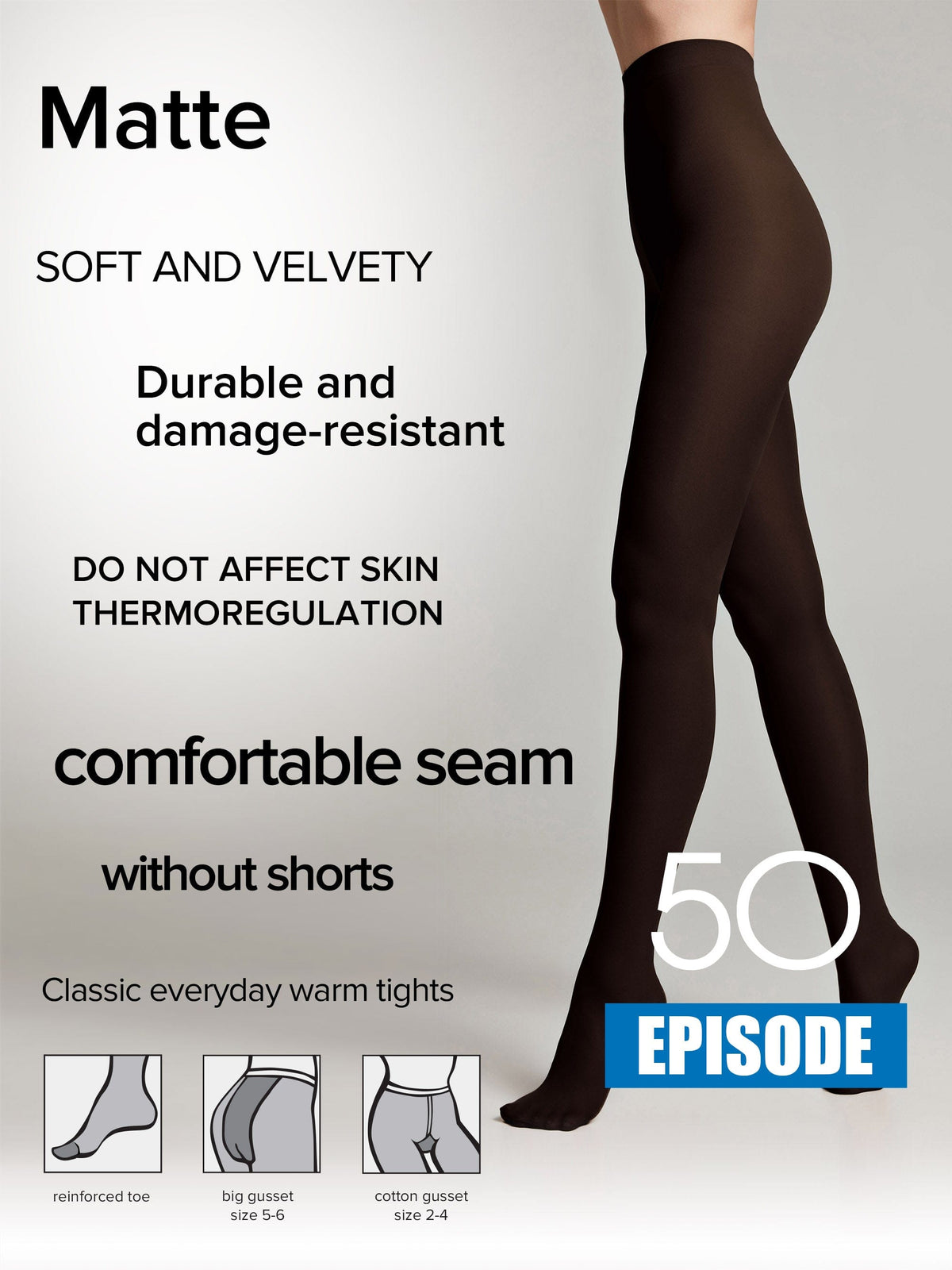 Tights Conte Episode 50 Den - Microfibra Matte Opaque - A-1 Thread Vault