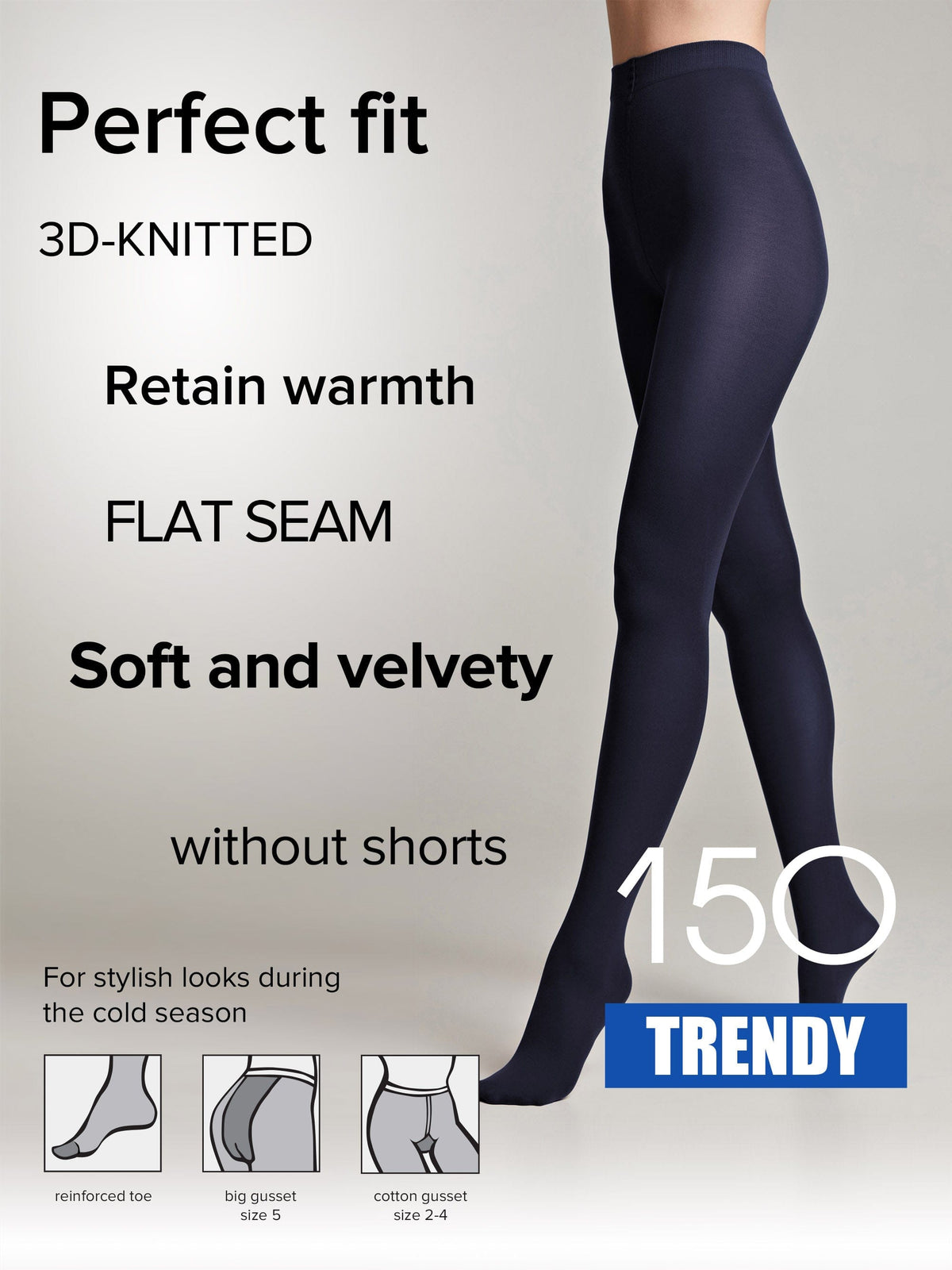 Tights Conte Trendy 150 Den - Microfiber 3D effect - A-1 Thread Vault