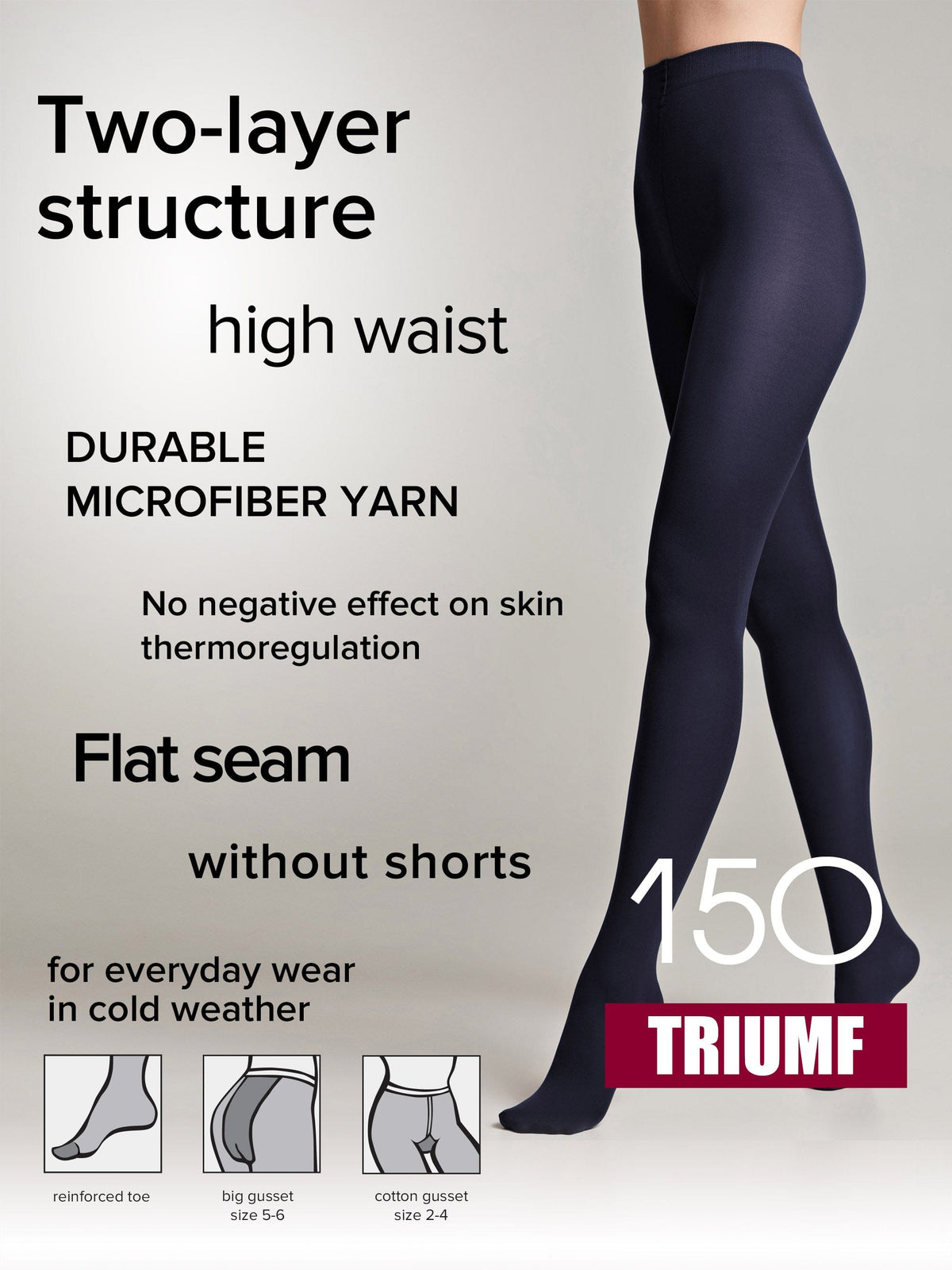Tights Conte Triumf 150 Den - Warm Opaque Microfiber - A-1 Thread Vault