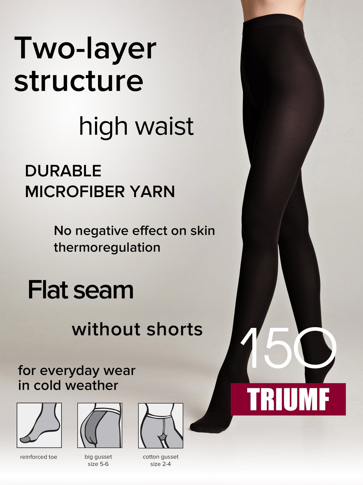 Tights Conte Triumf 150 Den - Warm Opaque Microfiber - A-1 Thread Vault