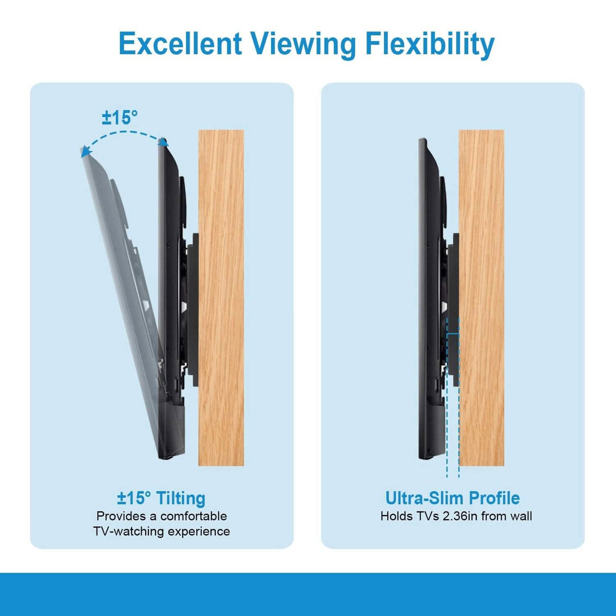 Tilt TV Wall Mount Bracket for 37"-70" LED/LCD/PLASMA Flat TV - A-1 Thread Vault
