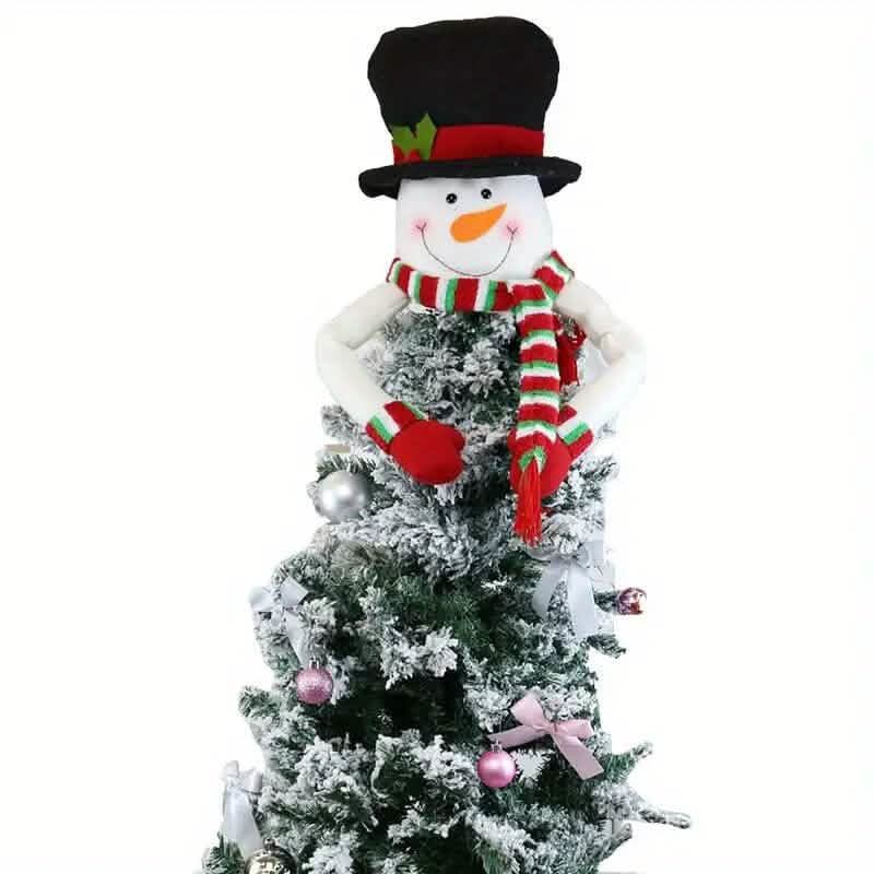Traditional Wool Festive Christmas Tree Top Star and Snowman Decoration - A-1 Thread Vault