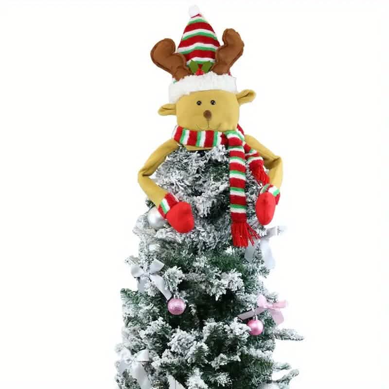 Traditional Wool Festive Christmas Tree Top Star and Snowman Decoration - A-1 Thread Vault