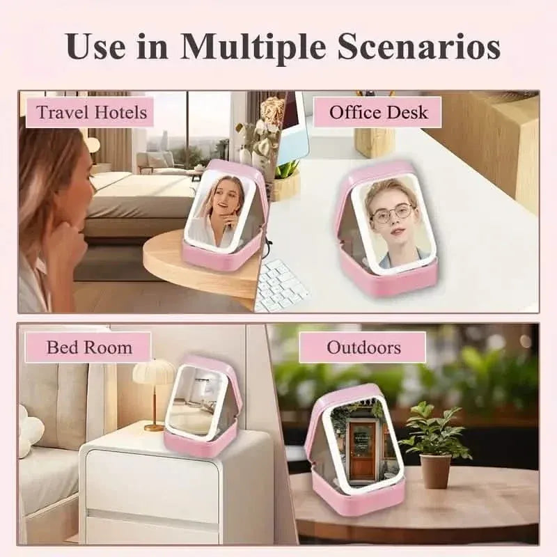 Travel Compact Touch Screen Tabletop Cosmetic Makeup Mirror with LED and 1200mAh - A-1 Thread Vault