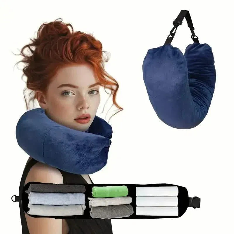 Travel Pillow & Organizer – Large, Polyester, Zipper, Machine Washable - A-1 Thread Vault