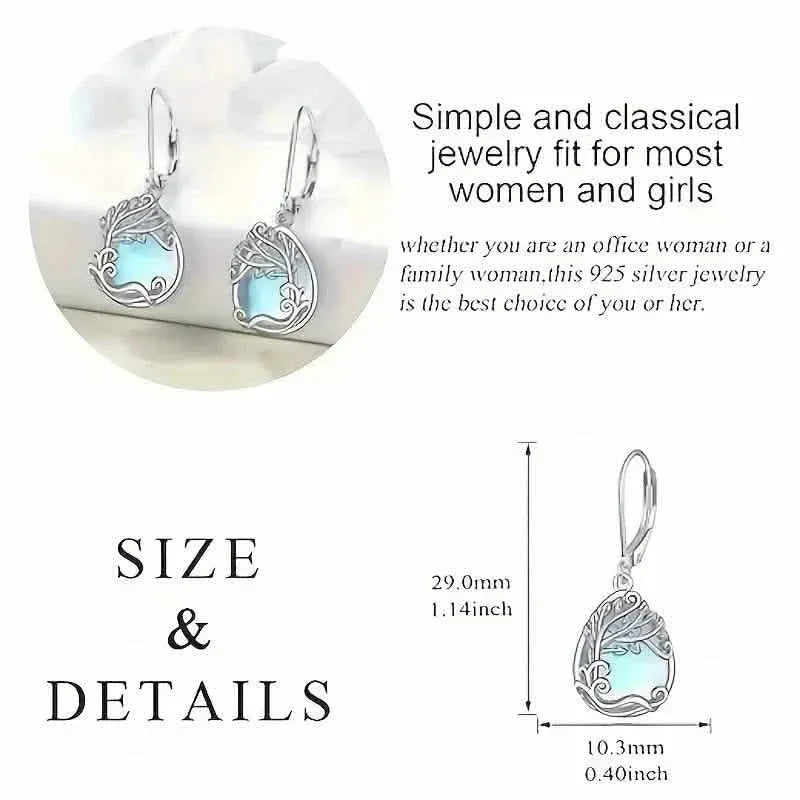 Tree of Life Design S925 Sterling Silver Dangle Earrings - A-1 Thread Vault