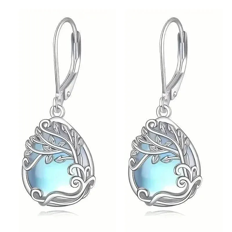 Tree of Life Design S925 Sterling Silver Dangle Earrings - A-1 Thread Vault