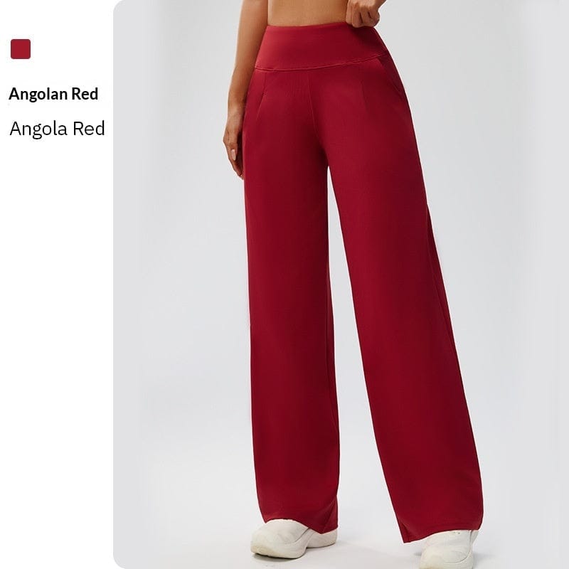 Tummy-control Bare-feel High-waist Yoga Pants Outdoor Straight-leg Trousers - A-1 Thread Vault