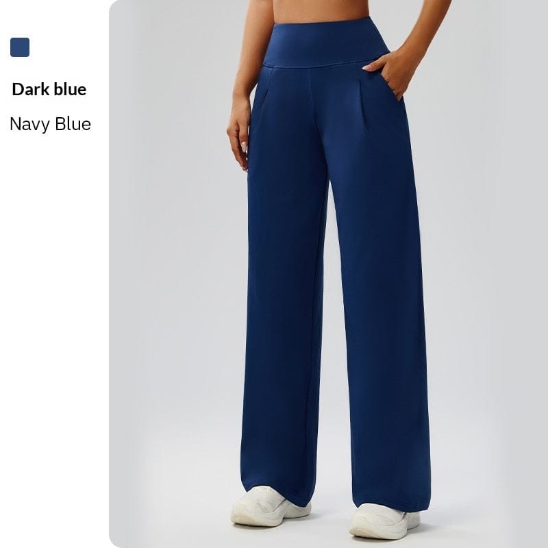 Tummy-control Bare-feel High-waist Yoga Pants Outdoor Straight-leg Trousers - A-1 Thread Vault