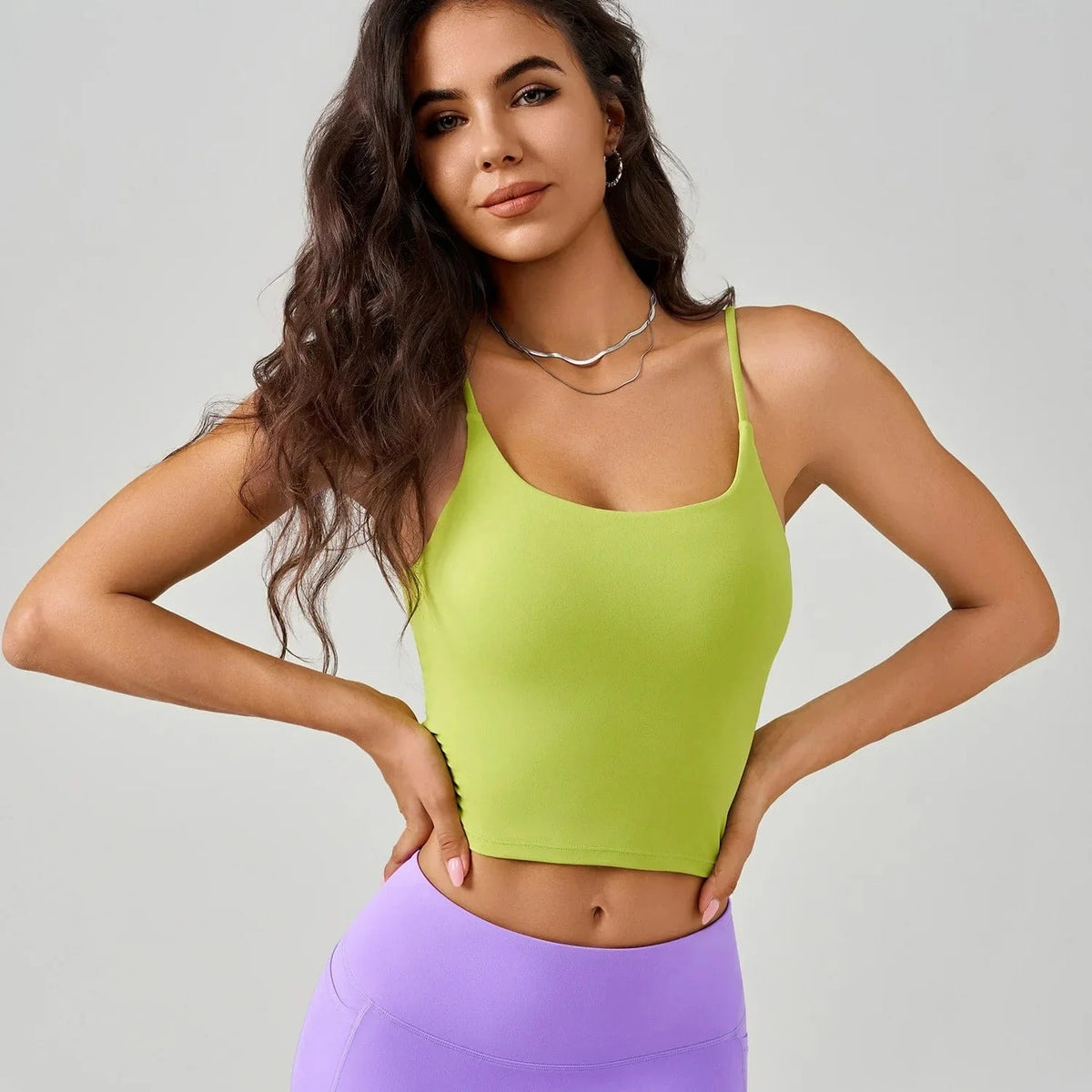 U-Neck Fitness Vest Women Yoga Crop Tops Sports Bra With Fixed Cups Stretchy Soft Gym Workout Tank Tops Women Sleeveless Shirts - A-1 Thread Vault