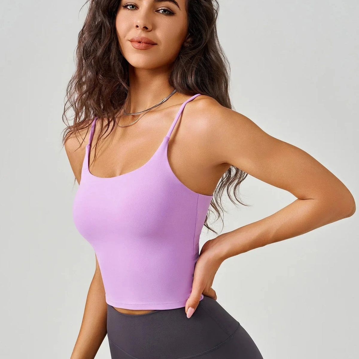 U-Neck Fitness Vest Women Yoga Crop Tops Sports Bra With Fixed Cups Stretchy Soft Gym Workout Tank Tops Women Sleeveless Shirts - A-1 Thread Vault