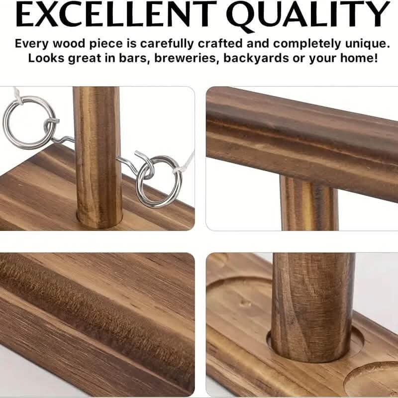Ultimate Wooden Ring Toss Hook and Ring Indoor Combat Game - A-1 Thread Vault