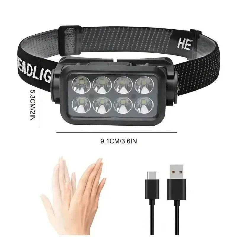 Ultra-Bright Rechargeable Headlight with 6 Modes LED Headlamp - A-1 Thread Vault