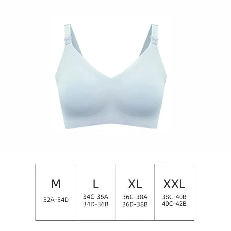 Ultra Thin Laser Cutting Ladies Feeding Bra Seamless Removable Padded Breastfeeding Bras Plus Size Push Up Maternity Support Bra - A-1 Thread Vault