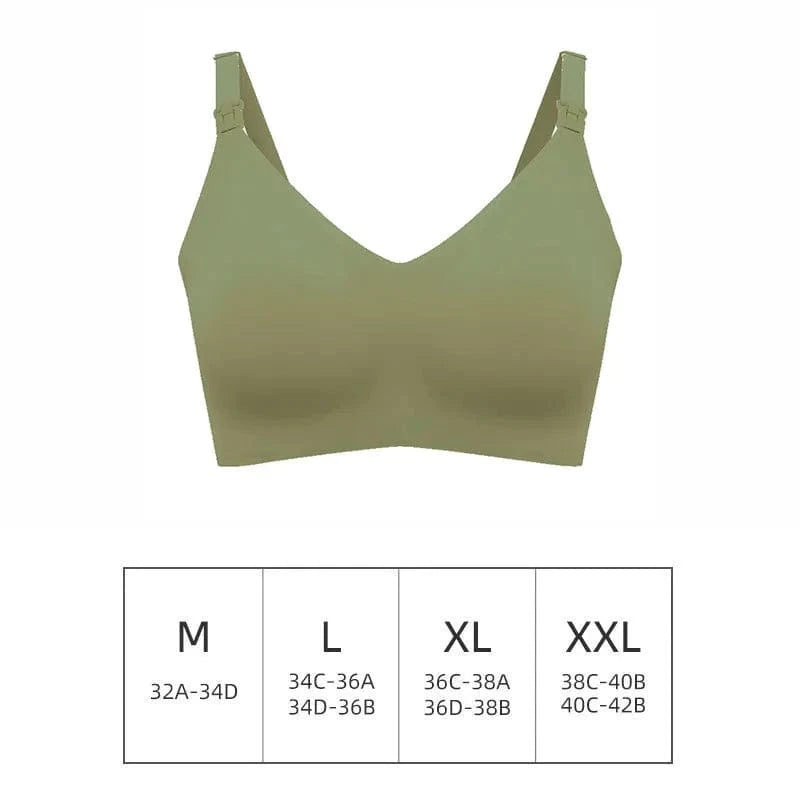 Ultra Thin Laser Cutting Ladies Feeding Bra Seamless Removable Padded Breastfeeding Bras Plus Size Push Up Maternity Support Bra - A-1 Thread Vault
