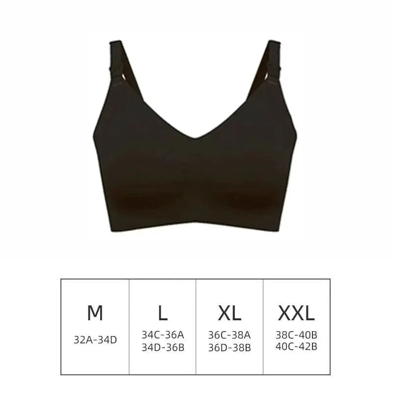 Ultra Thin Laser Cutting Ladies Feeding Bra Seamless Removable Padded Breastfeeding Bras Plus Size Push Up Maternity Support Bra - A-1 Thread Vault
