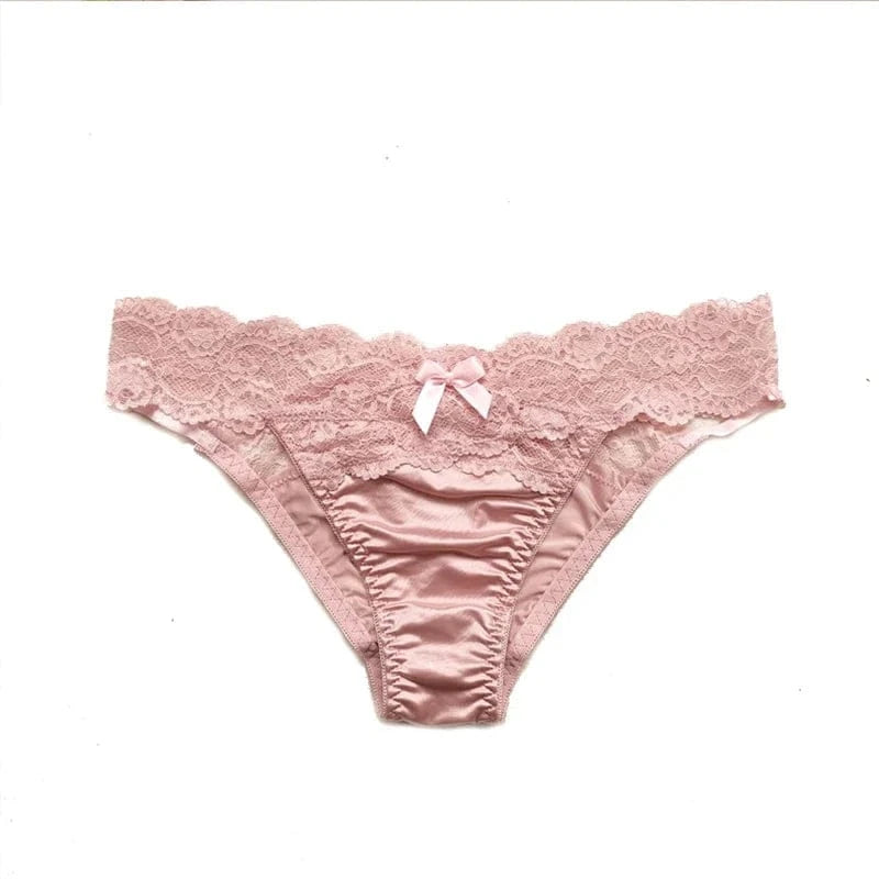 Underwear Women Sexy Lace Thong Pants Female Hollow Out Panties Low Waist Fashion Underpants New Ladies Bow Underwear Shorts - A-1 Thread Vault