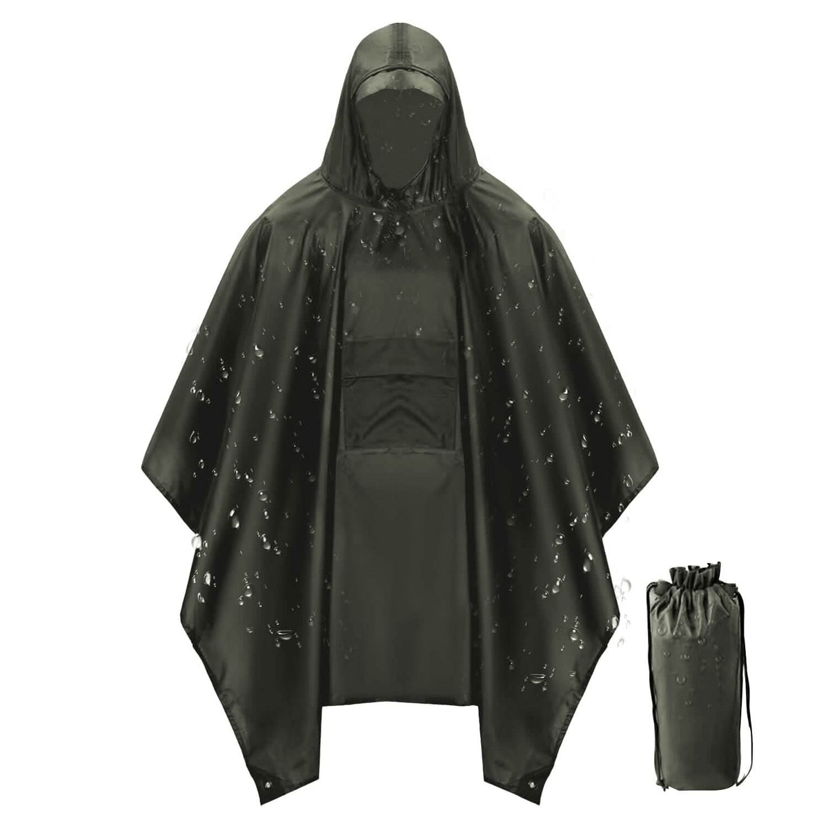 Unisex Hooded Rain Poncho with Pocket - A-1 Thread Vault
