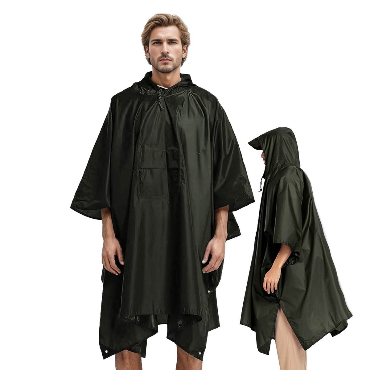 Unisex Hooded Rain Poncho with Pocket - A-1 Thread Vault