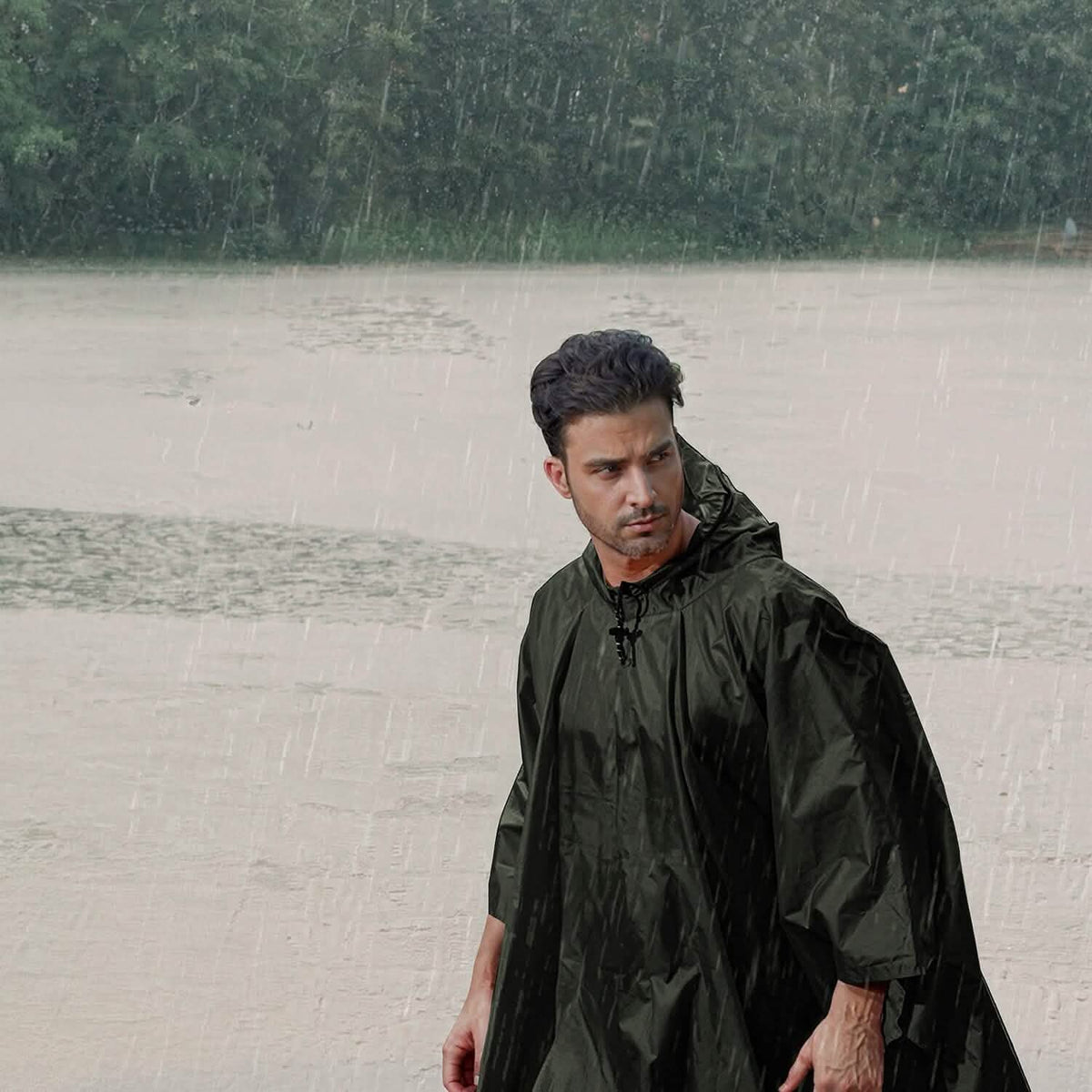Unisex Hooded Rain Poncho with Pocket - A-1 Thread Vault