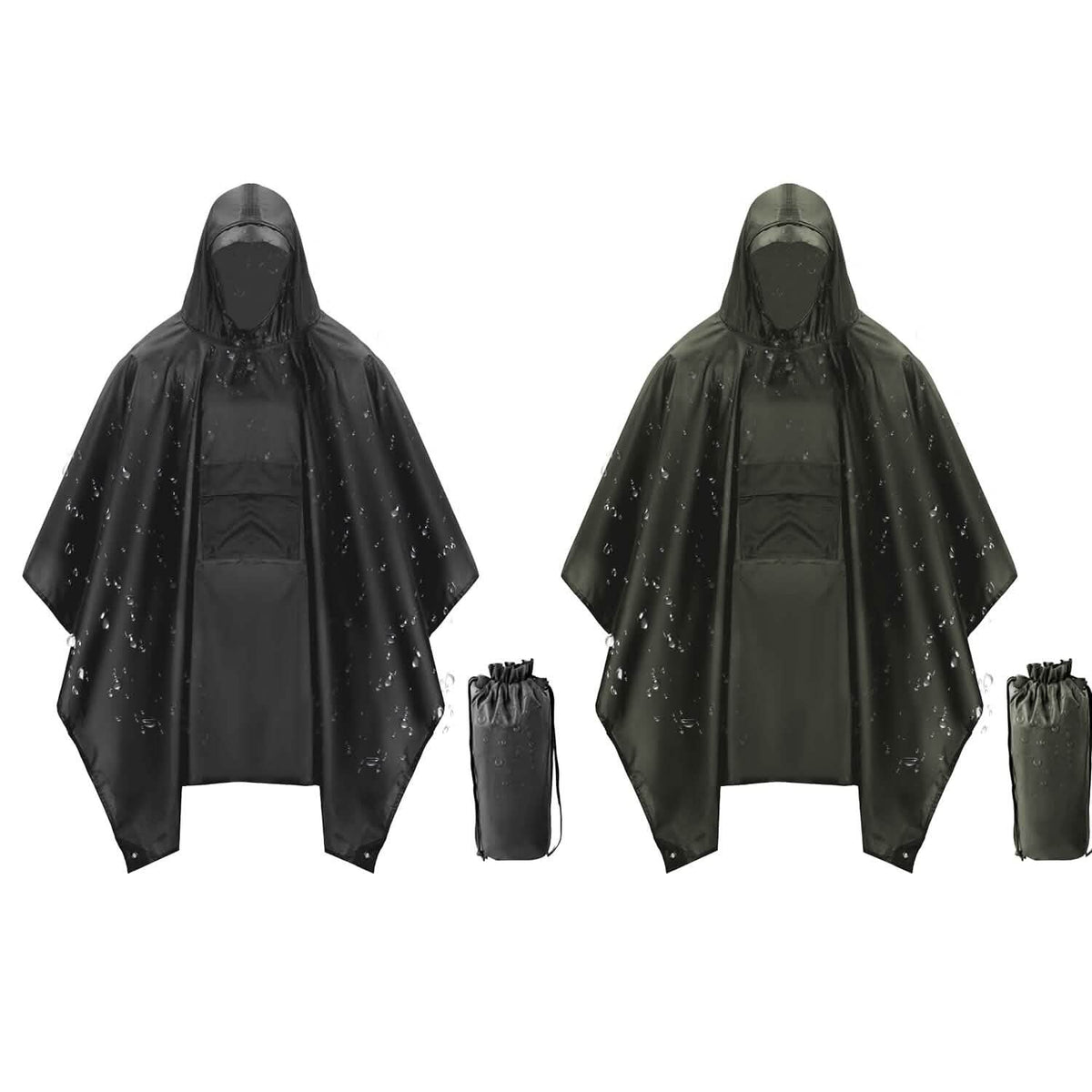 Unisex Hooded Rain Poncho with Pocket - A-1 Thread Vault