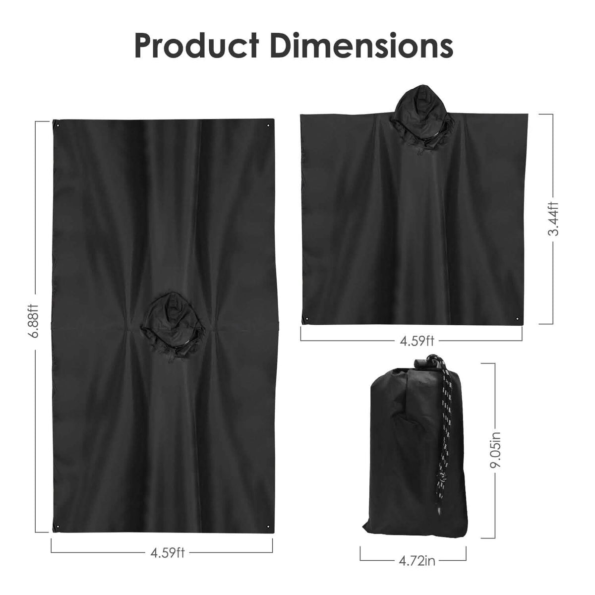 Unisex Hooded Rain Poncho with Pocket - A-1 Thread Vault