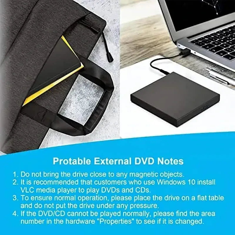 USB 2.0 Slim Protable External CD-RW Drive DVD-RW Burner Writer Player - A-1 Thread Vault