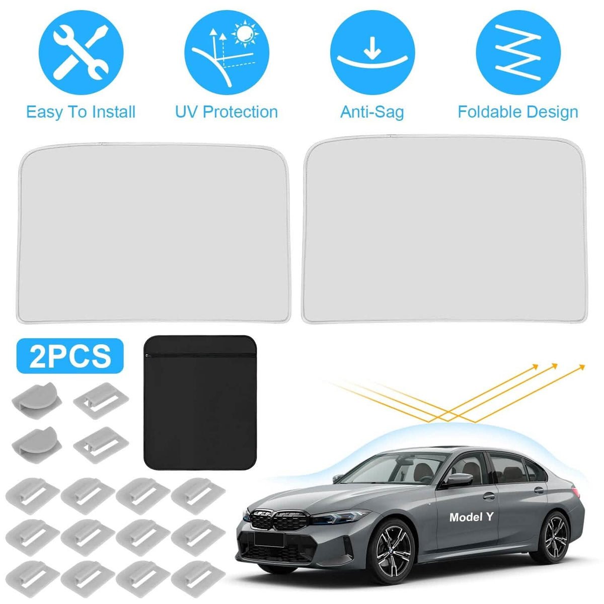 UV Protection Sunshade Roof Fit for Tesla Model Y 2020-2024 - A-1 Thread Vault