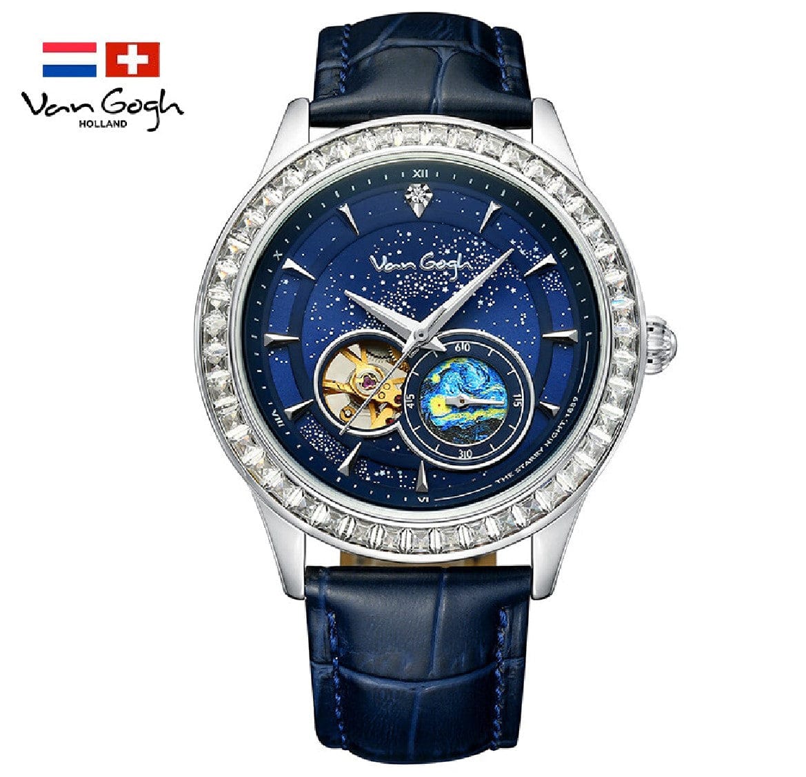 VanGogh Men's Geneva Series Art Automatic Mechanical Watch - A-1 Thread Vault