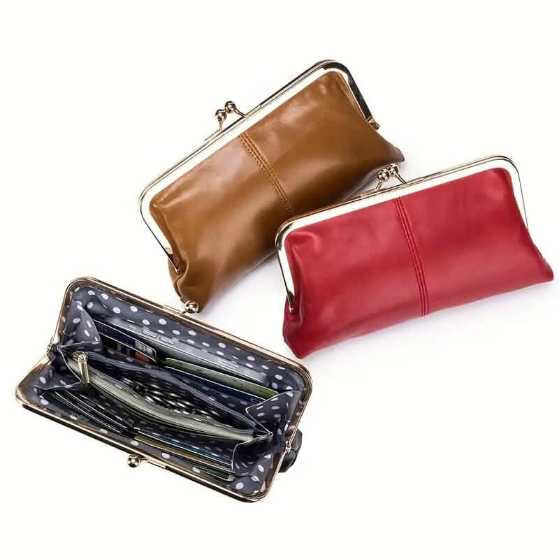 Vintage Chic Leather Clutch Lady Purse - A-1 Thread Vault