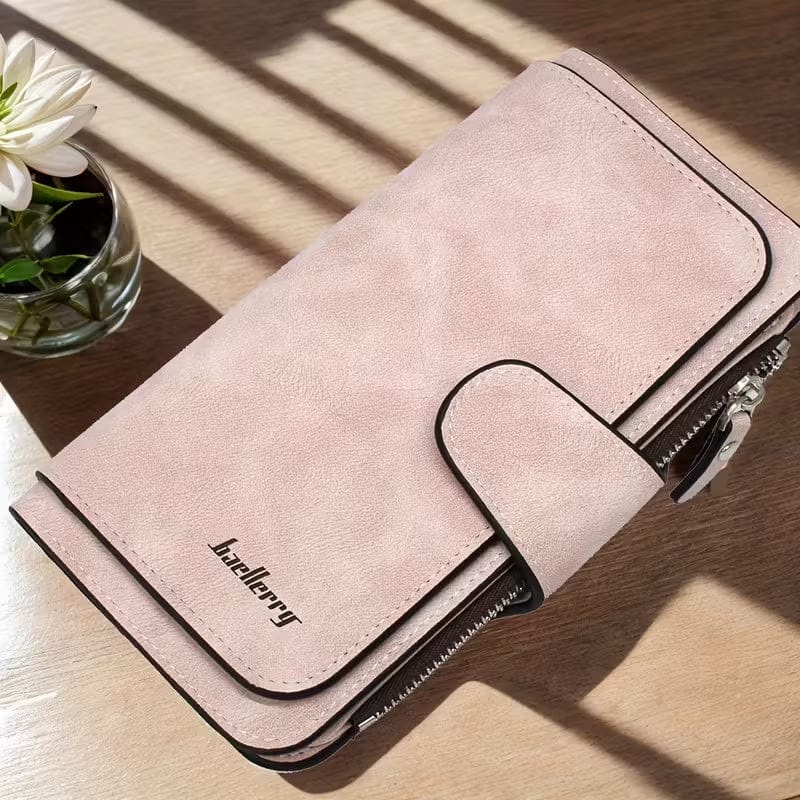 Vintage Faux Leather Long Wallet – Trifold Credit Card Holder with Snap & Zipper - A-1 Thread Vault