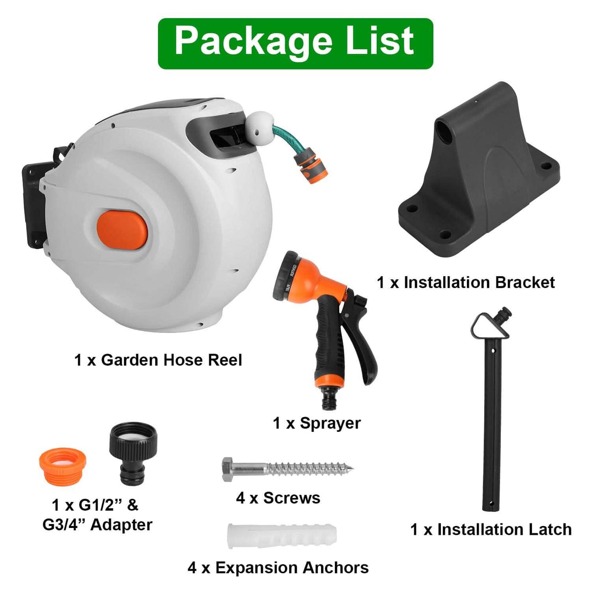 Wall Mounted Automatic Retractable Garden Hose Reel - A-1 Thread Vault