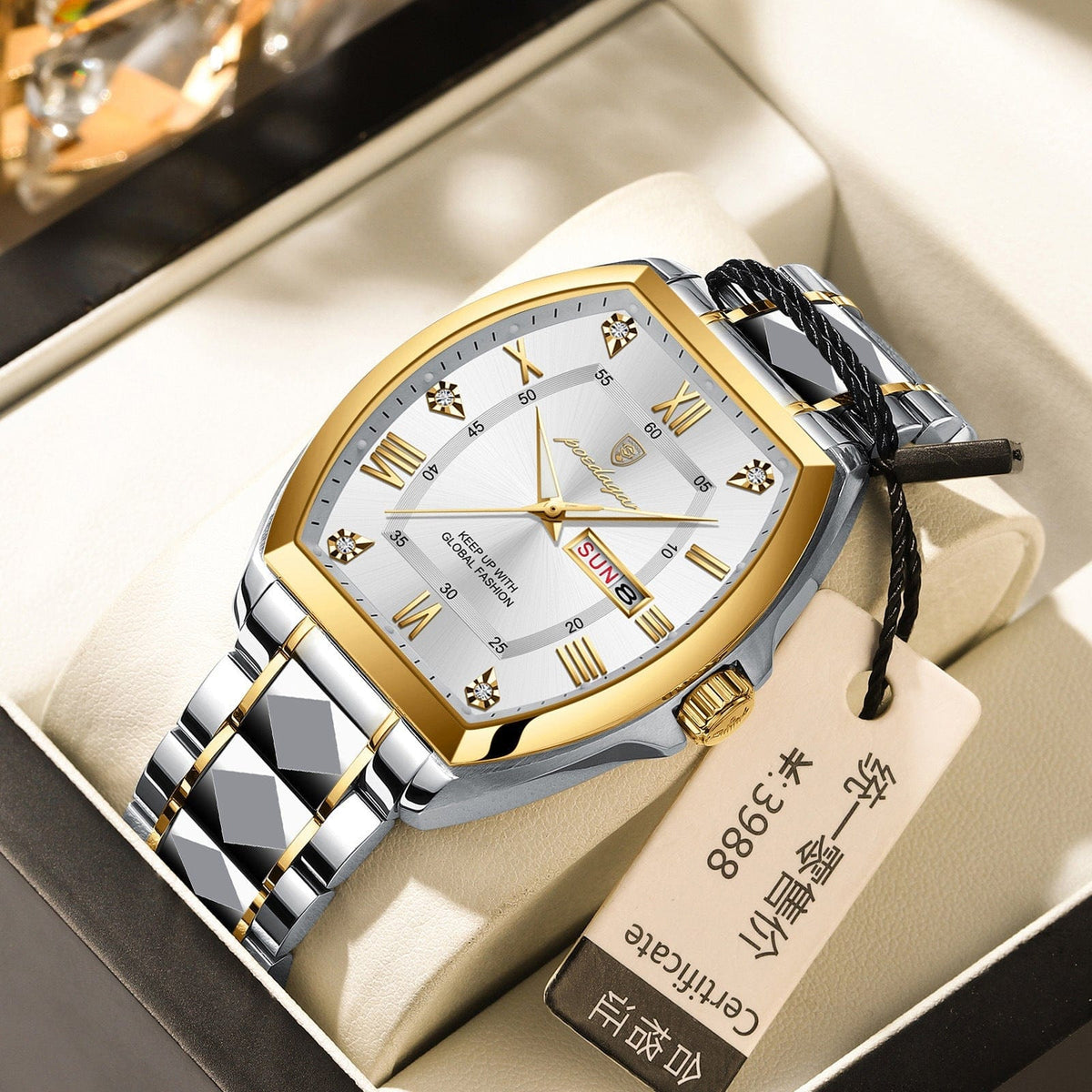 Waterproof Luminous Barrel-shaped Quartz Mens Watch - A-1 Thread Vault