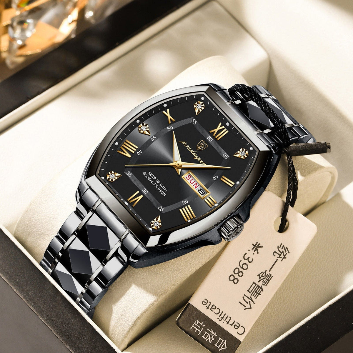 Waterproof Luminous Barrel-shaped Quartz Mens Watch - A-1 Thread Vault